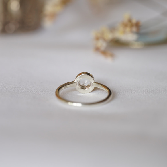 Round rose cut White Topaz Ring(RSV028_WTo) 5枚目の画像