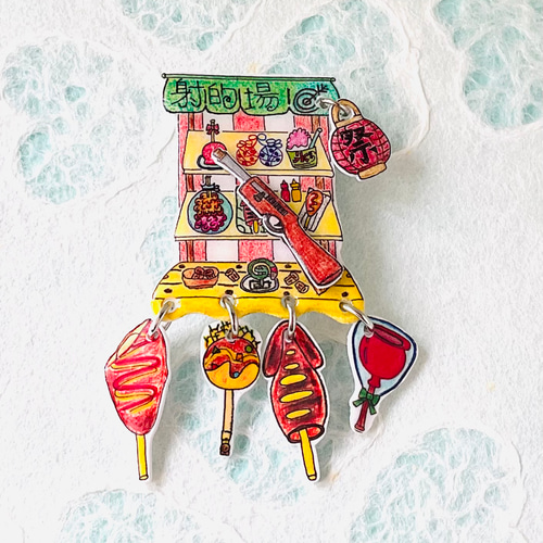 昭和レトロ ブローチ・バッジ 祭り夜店の射的…バッグ・リュックにも