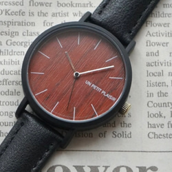 【アンティーク木目調がおしゃれ】腕時計 ダークブラウン×ブラック レディース メンズ  母の日 1年保証付 1枚目の画像