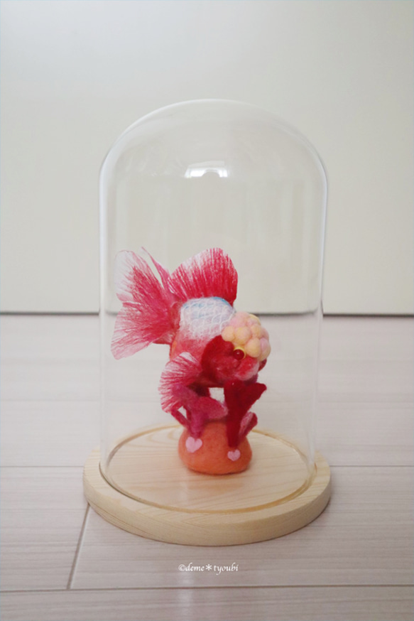 ピンク桜東　金魚　羊毛フェルト　アクアリウム　夏　春　母の日 8枚目の画像