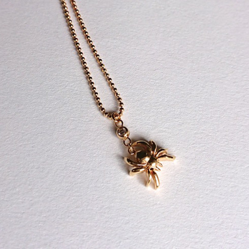 K18 ダイヤ付きスパイダーネックレス ネックレス・ペンダント  