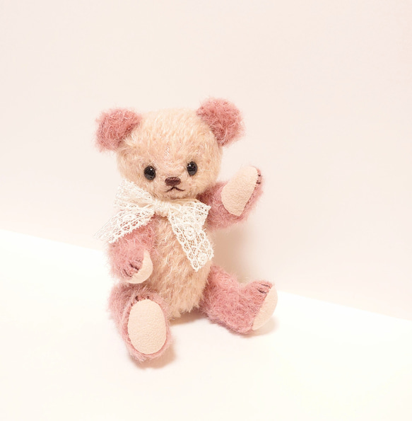 割引購入 ピンクバイカラーミニ テディベア 13.5cm ぬいぐるみ yukumao ぬいぐるみ