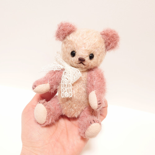 テディベア　naomi abi ピンク　Schulte MOHAIR 100% テディベア naomi abi ピンク Schulte MOHAIR 100% - メルカリ