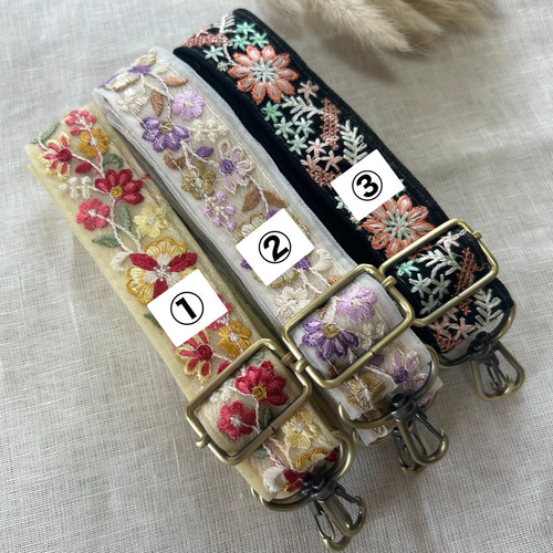 インド刺繍リボン】ストラップショルダー 携帯ストラップ cotton