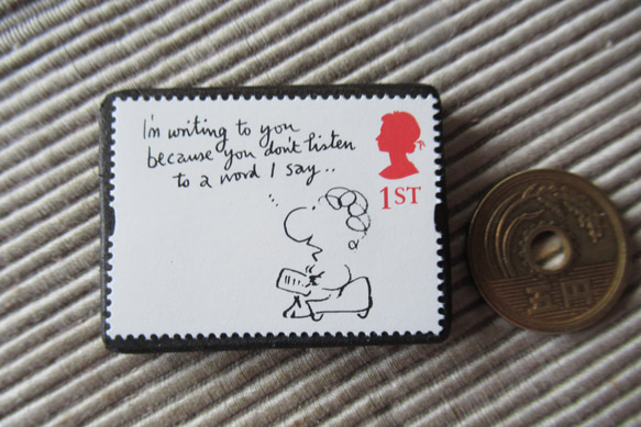 イギリス　漫画切手ブローチ 9576 3枚目の画像