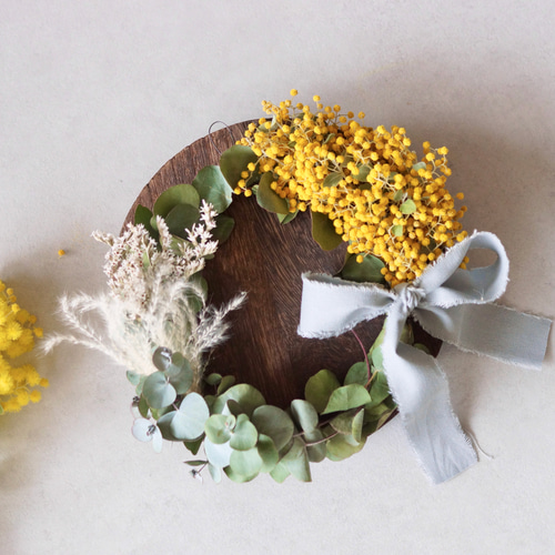 ユーカリ＆ミモザ　ノンホールリース ユーカリ＆ミモザ ノンホールリース - メルカリ