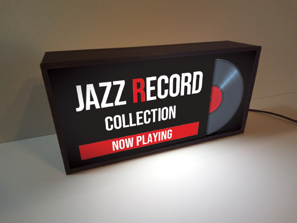 【オーダー無料】JAZZ ジャズ レコード コレクション オンエア カフェ 喫茶 照明 看板 置物 雑貨 ライトBOX 3枚目の画像