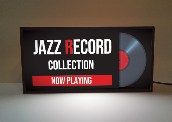 【オーダー無料】JAZZ ジャズ レコード コレクション オンエア カフェ 喫茶 照明 看板 置物 雑貨 ライトBOX 2枚目の画像