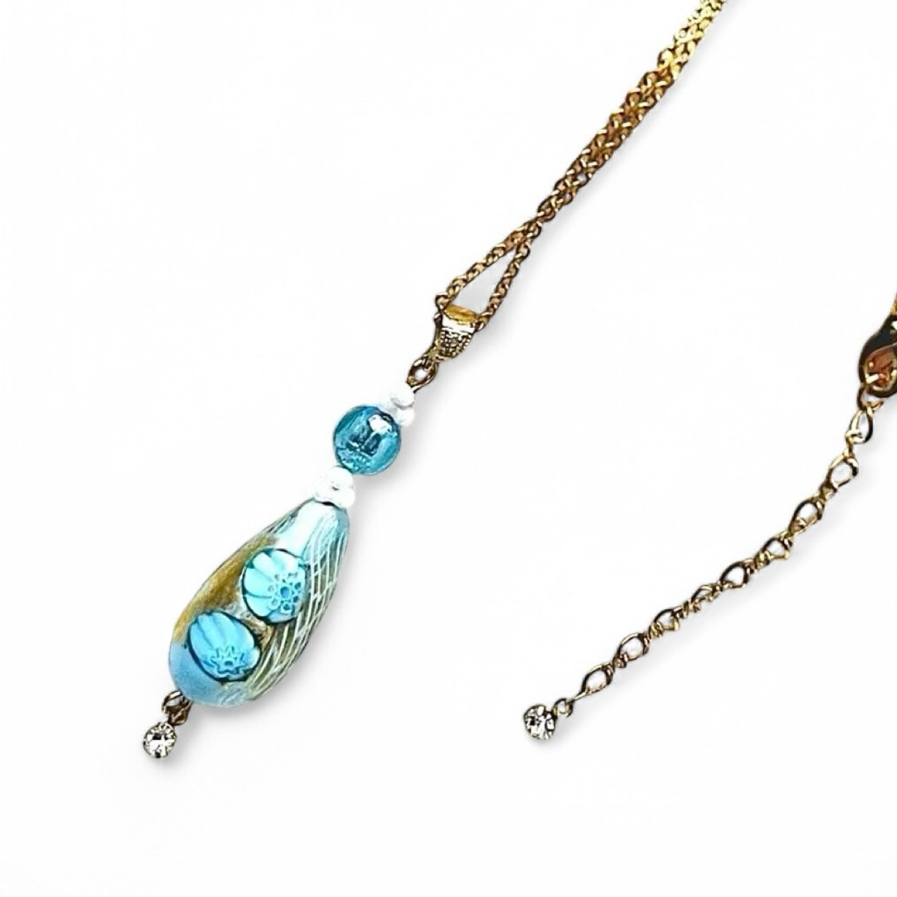 ティアドロップネックレス　ブルー