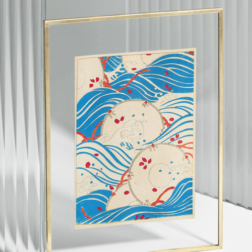 波と月の浮世絵アート作品 大判 cf4aac30738d2104c0485c8f7560da