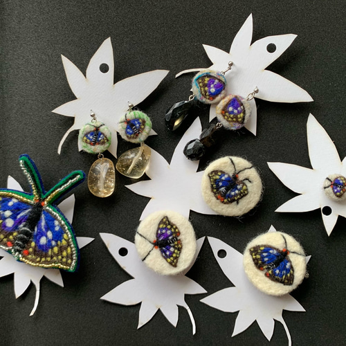 オオムラサキのバッジ Brooch8 'Ōmurasaki' ブローチ MayuANZAÏ WORCS