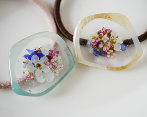 420*☆押し花のヘアゴム 420*☆押し花のヘアゴム