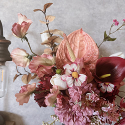 カラー＆胡蝶蘭の実ものbouquet ◻︎アーティフィシャルフラワー◻︎ ウェディングブーケ 2枚目の画像
