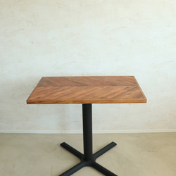 フレンチヘリンボーンテーブル　W800×D500  ダイニングテーブル　カフェテーブル　店舗什器 2枚目の画像