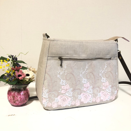 ショルダーバック リネン×チュールレース Ⅱ ショルダーバッグ tumugi 