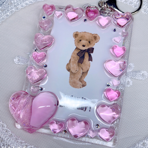 レジン トレカケース 硬質ケース デコ 推し活 ピンク B8 名刺入れ