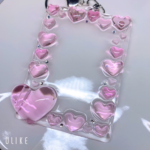 レジン トレカケース 硬質ケース デコ 推し活 ピンク B8 名刺入れ