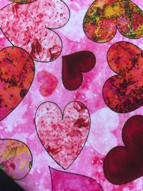 1574. 御朱印帳　大判サイズ　『Lovely♡Heart』　キルト芯使用　11山　46ページ 4枚目の画像