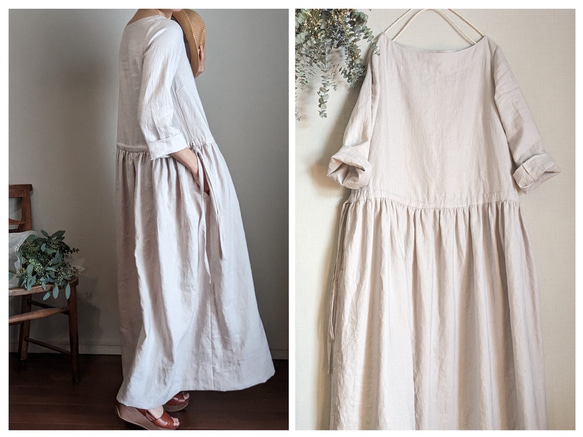 【美品】MECRE メクル シャーリングチェック ワンピース ギャザー マキシ丈 スタイルミキサー STYLEMIXER シャーリングギャザーワンピース