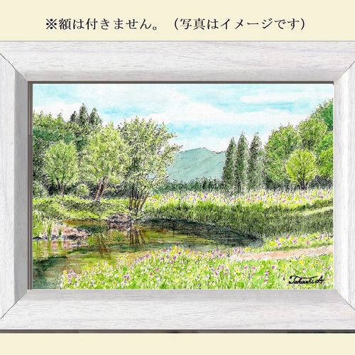 原画一点物 「爽やかな空気に包まれた初夏の風景」 ＜ペンスケッチ＋