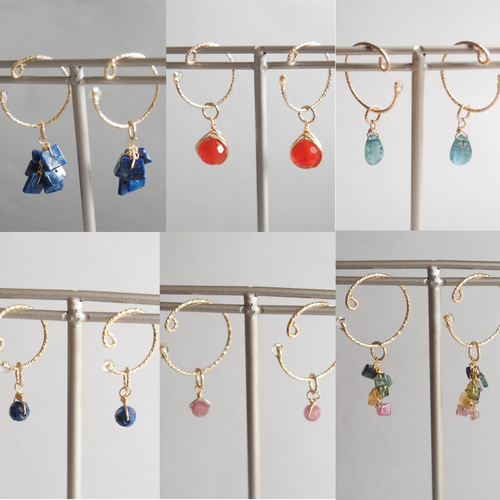 14kgf/12月誕生石 天然 ラピスラズリ 小さな一粒チャーム 痛く