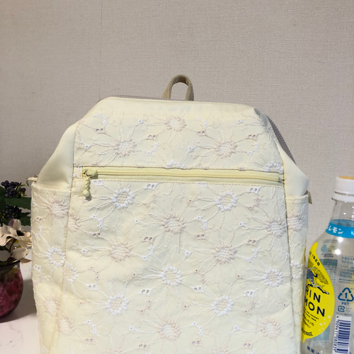 大人のリュック マーガレット刺繍 イエロー系 リュック・バックパック 