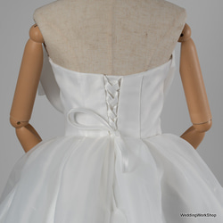 美しい胸元の大きなリボン”  ソフトチュール  ウェディングドレス ス 結婚式 /花嫁 G180 8枚目の画像