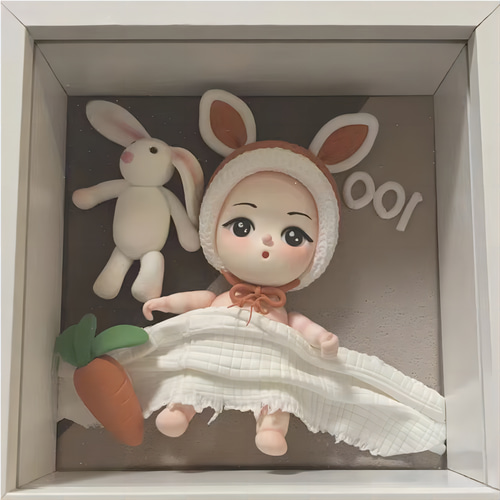 3Dフォトフレーム 肖像画 人形 似顔絵 置物 額縁『オーダーメイド