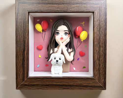 3名さま　A3サイズ【似顔絵オーダー】ナチュラルフレーム 1_75529303846e68ca9cbad1d61cbf