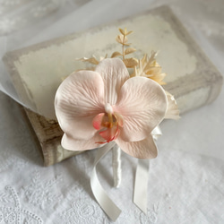 ドライフラワー風花束ブーケ　アーティフィシャルブーケ　造花ブーケ　胡蝶蘭　ナチュラルブーケ 4枚目の画像