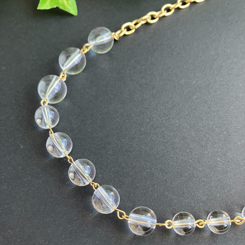 CAD】フリルネックレス ビーズネックレス ビーズ ゴールド