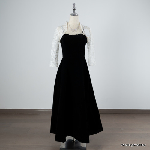 可愛い 黒 キャミソール ビロード カラードレス ロング