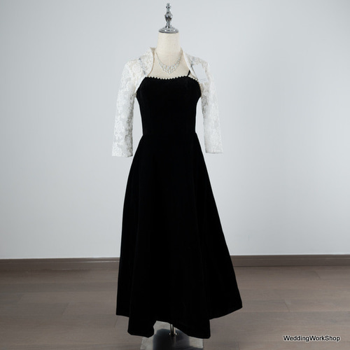 可愛い 黒 キャミソール ビロード カラードレス ロング