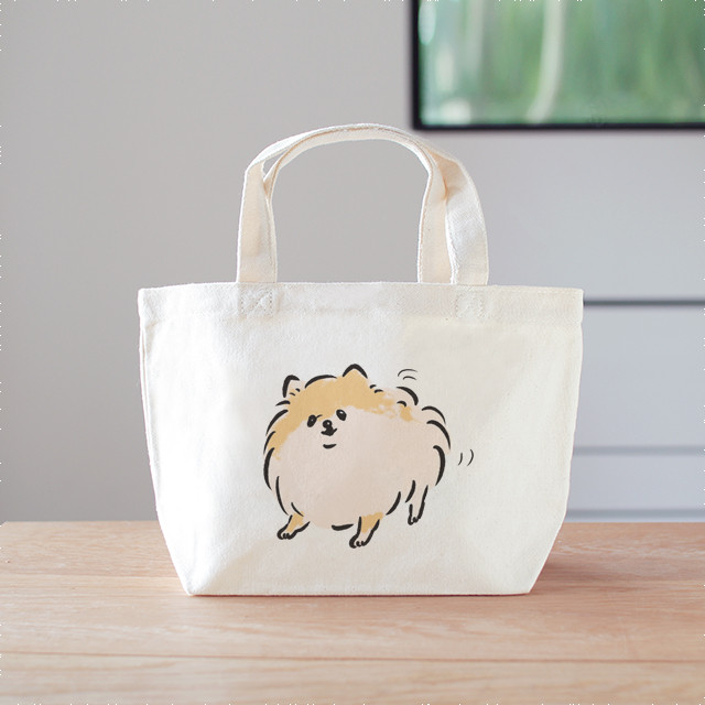 激レアポメラニアンパネル生地　ハンドメイド　ミニバック