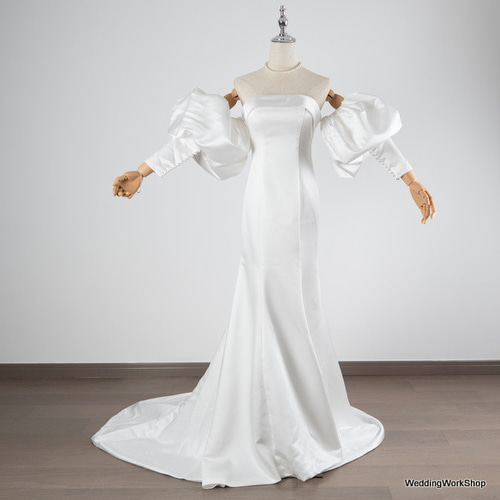 大好きな オフショルダー 取り外し袖 ウェディングドレス ス  