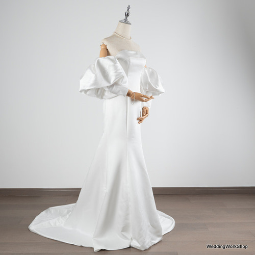 大好きな オフショルダー 取り外し袖 ウェディングドレス ス  