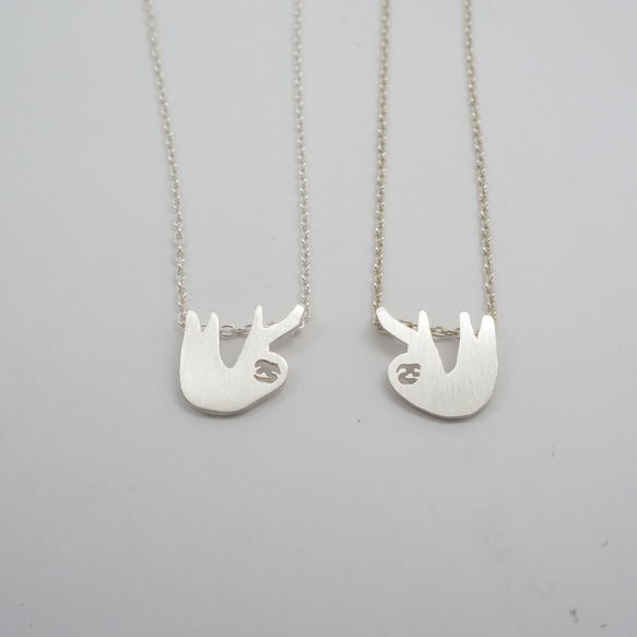 ナマケモノさんネックレス 右向き/ sloth necklace facing right◇ SILVER925 7枚目の画像