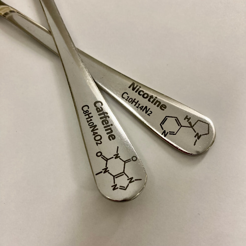 化学構造式レーザー彫刻 スプーン フォーク セット カトラリー
