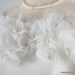 大好きな 上品で美しい花  オフショルダー ふんわりシフォンウェディングドレス ス  マーメイドライン /結婚式G186 11枚目の画像