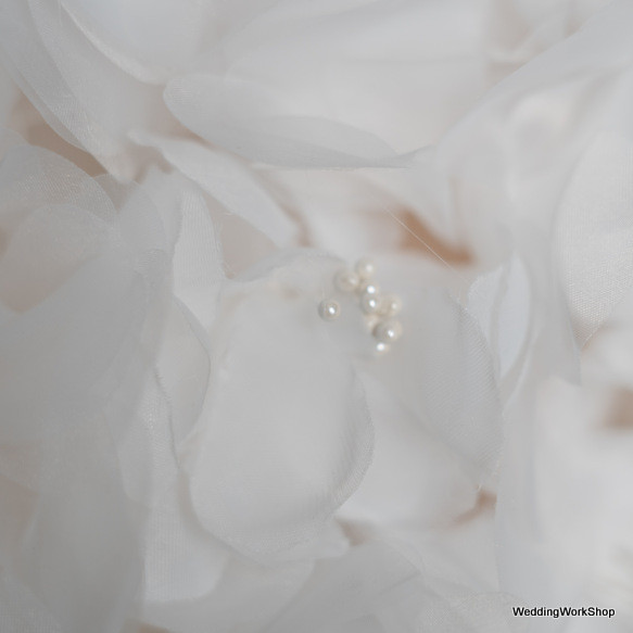 大好きな 上品で美しい花  オフショルダー ふんわりシフォンウェディングドレス ス  マーメイドライン /結婚式G186 12枚目の画像