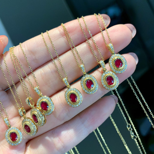 ルビーダイヤモンドネックレス k18 新品 ネックレス・ペンダント  