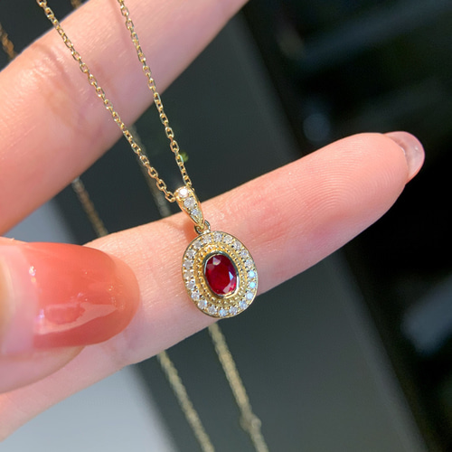 ルビーダイヤモンドネックレス k18 新品 ネックレス・ペンダント  
