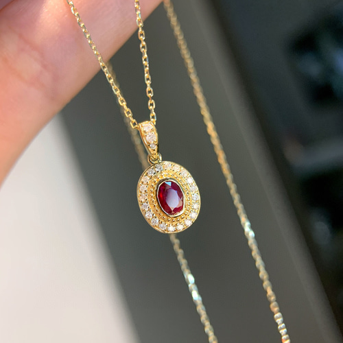 ルビーダイヤモンドネックレスk18 新品