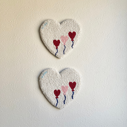 ハートバルーン コースター 壁飾り 1枚 ミニマット ギフト ナチュラル