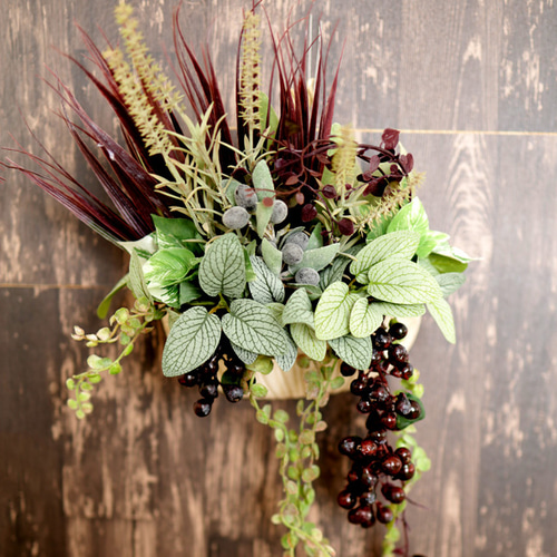 秋限定2024＊シャビーシックなボタニカルアレンジ＊フェイクグリーン