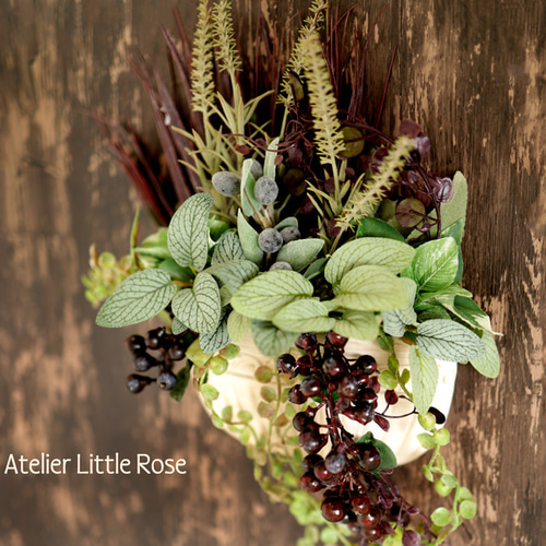 秋限定2024＊シャビーシックなボタニカルアレンジ＊フェイクグリーン