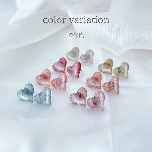 角度によって表情が変わる】 ピアス ハート きれいめ パール 2way 軽い