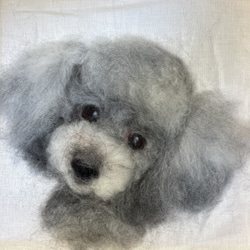 羊毛フェルト　犬ポートレート　うちの子オーダーメイド肖像画　25cm×25cm 1枚目の画像
