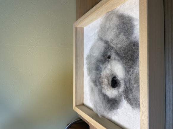 羊毛フェルト　犬ポートレート　うちの子オーダーメイド肖像画　25cm×25cm 2枚目の画像