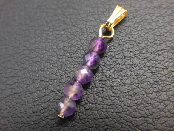 【手術不鏽鋼】紫水晶I-line吊墜頂部594 第1張的照片